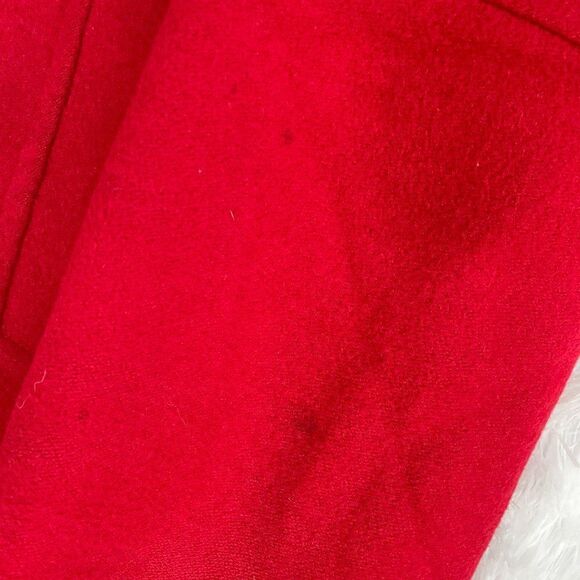 Women Cashmere Boutique Cashmere Wool Blend Pea Coat Mid Length Red Size 4 - Picture 12 of 13